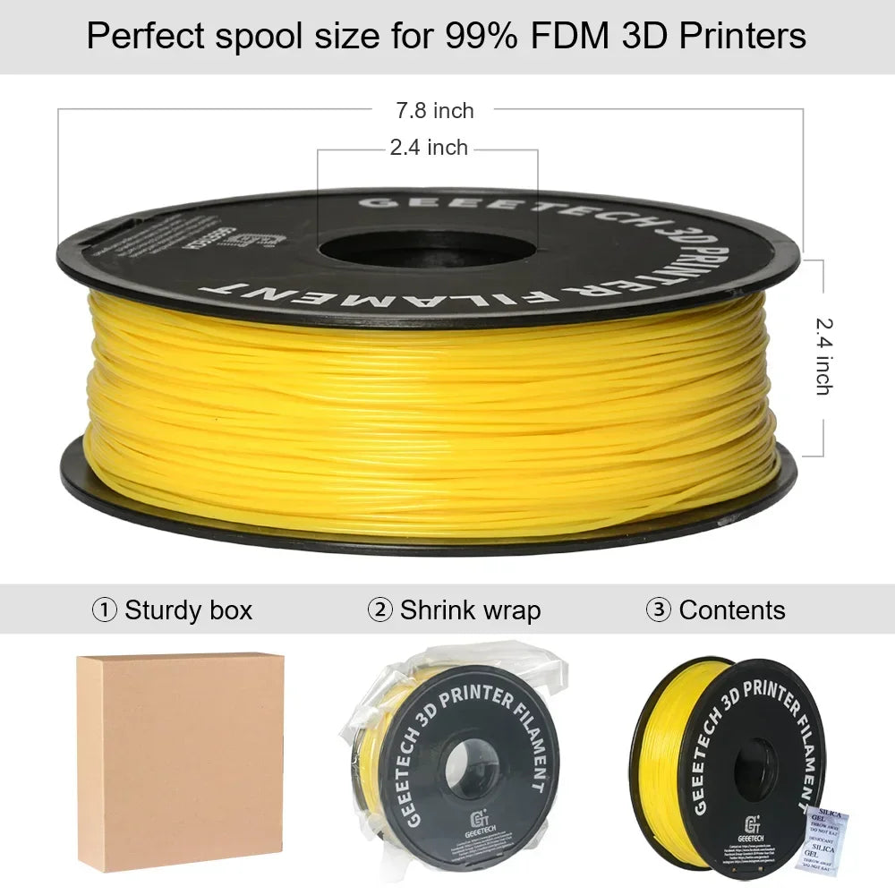 Filament PLA Standard Geeetech 1.75mm - 1kg - Haute Précision (±0.03mm) - Compatible Toutes Imprimantes FDM