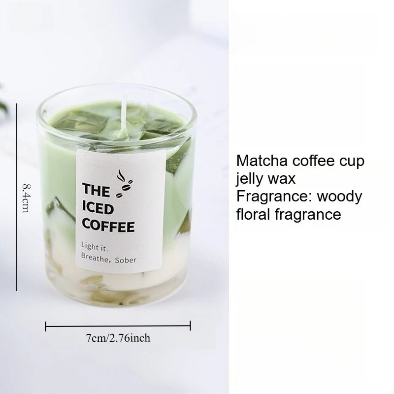 Bougie Parfumée en Gel en Forme de Tasse à Café | Arômes Matcha & Café - Décoration Romantique bougie - KAWAII FAVIE