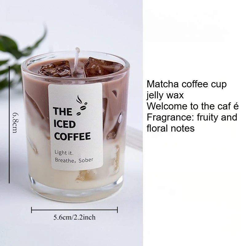 Bougie Parfumée en Gel en Forme de Tasse à Café | Arômes Matcha & Café - Décoration Romantique bougie - KAWAII FAVIE