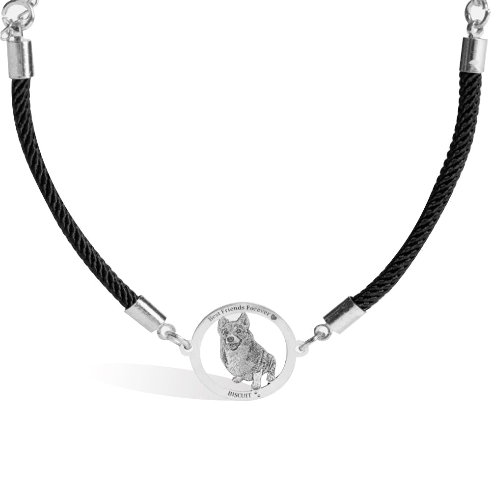 Bracelet Mémoire Photo de Compagnon | Pendentif Personnalisé pour Chien, Chat - Ajustable en Acier Inoxydable Bracelet - KAWAII FAVIE