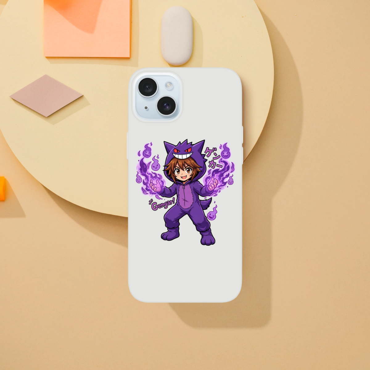 Coque iPhone Transparente - Ruka en Costume de Gengar | Pokémon Coque - KAWAII FAVIE