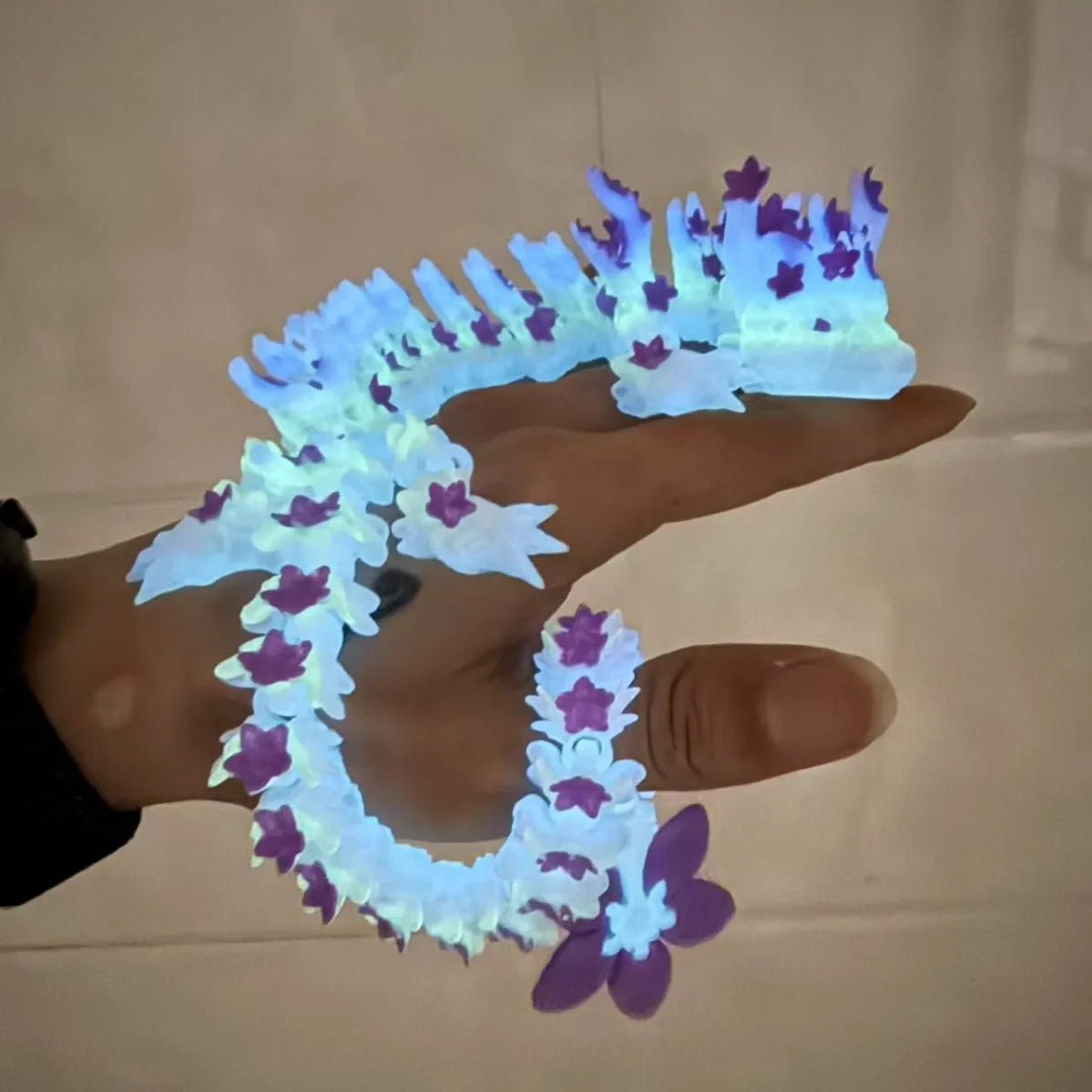 Dragon en Cristal Articulé 3D avec Fleurs de Cerisier | Jouet Anti - Stress - Décoration de Bureau Jouet 3D - KAWAII FAVIE