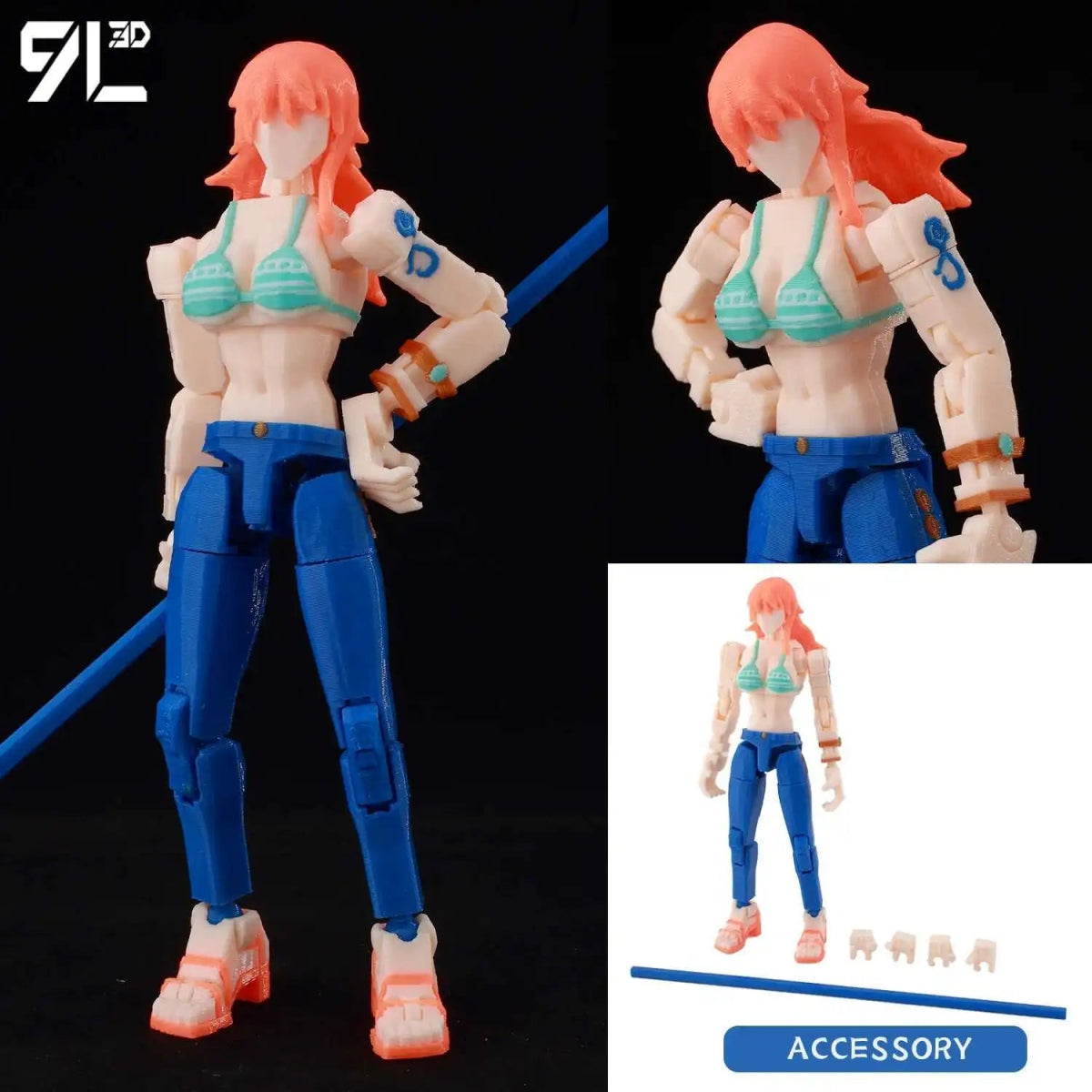 Figurine Articulée 9L3D 13cm Multi - Anime | Collection Personnages (Bleach, One Punch Man, Naruto, etc.) | Impression 3D Jouet 3D - KAWAII FAVIE