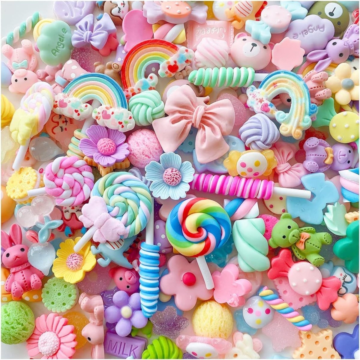 50 / 100pcs Charms Résine Faux Bonbons Mignon Set Mélangé Assortiment Bonbons Perles Flatback Faire des fournitures pour bricolage Artisanat Faire | FR