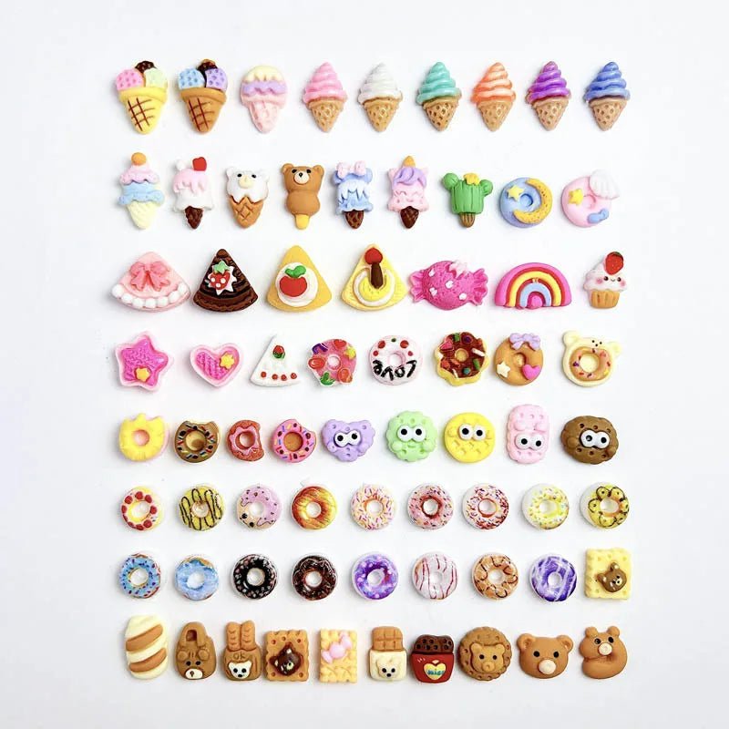 Lot de 20/50/100/200 Charms pour Ongles et Bijoux Desserts en Résine | Série Gourmande Mignonne - DIY KAWAHIP Charms - KAWAII FAVIE