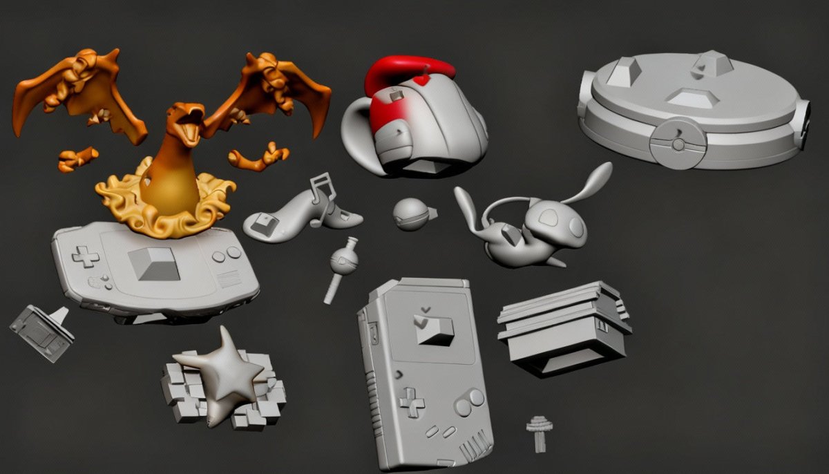 Pack STL Pokémon Diorama 3D - Personnages & Accessoires Modèles 3D- KAWAII FAVIE