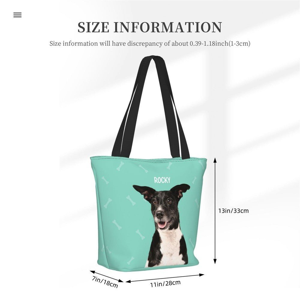Sac Fourre - Tout Personnalisé « Portrait de Compagnon » | Tote Bag avec Photo & Nom de votre Animal - Cadeau Unique Tote Bag - KAWAII FAVIE