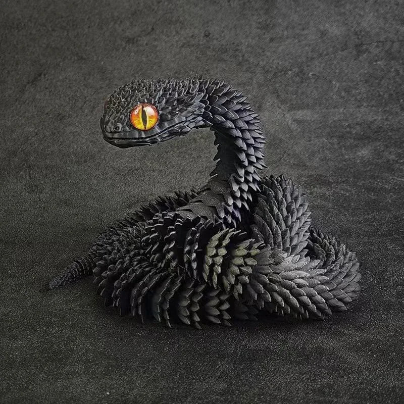 Serpent Articulé Tournant 30 cm | Modèle Animal Imprimé en 3D - Décoration Bureau & Cadeau Jouet 3D - KAWAII FAVIE
