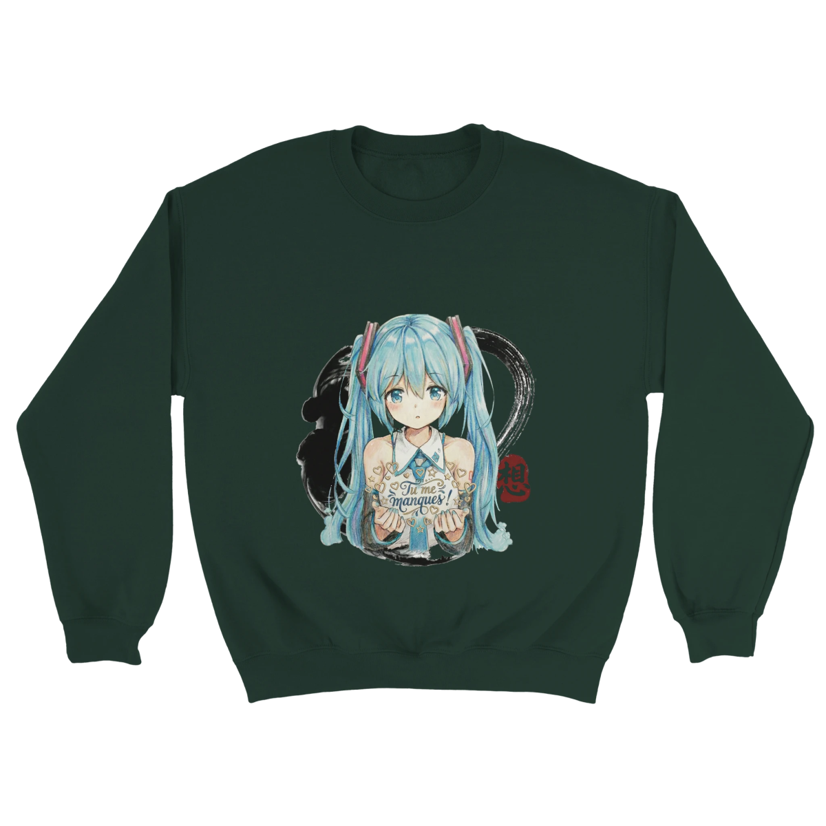 Sweat-shirt Unisexe | Hatsune Miku « Tu me manques ! » Print Material - KAWAII FAVIE