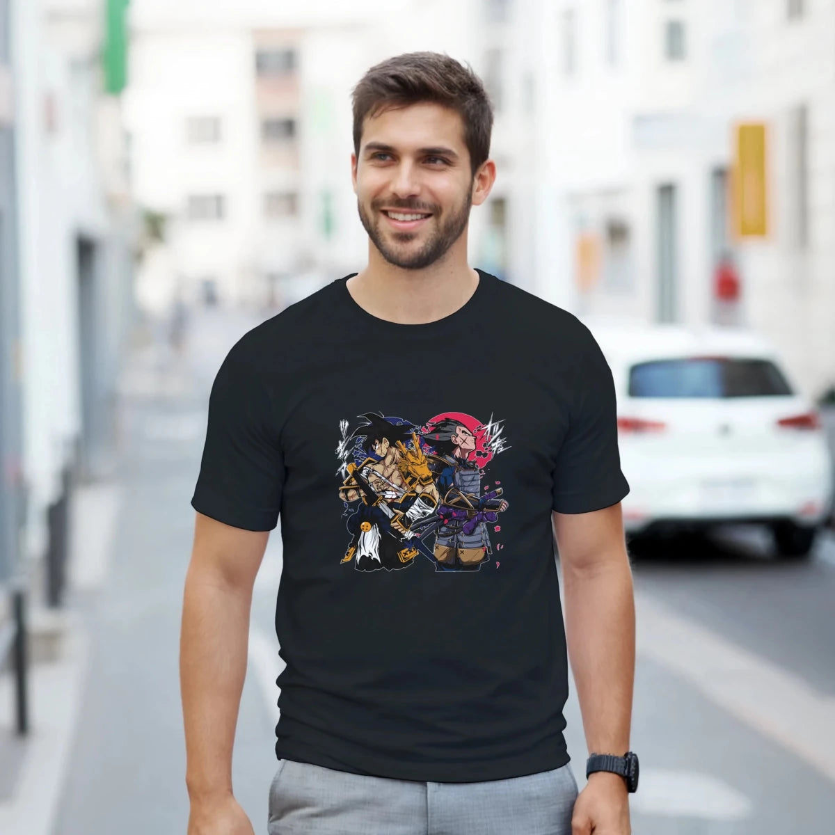 T-shirt Dragon Ball - Thème Samouraï Épique | Design Détaillé avec Personnages | T-shirt Unisexe T-shirt - KAWAII FAVIE
