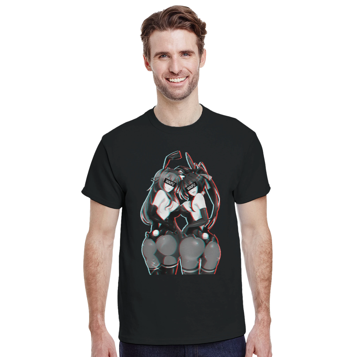 T-shirt Unisexe Coton Lourd | Design WAIFU - Duo Anime Original T-shirt - KAWAII FAVIE