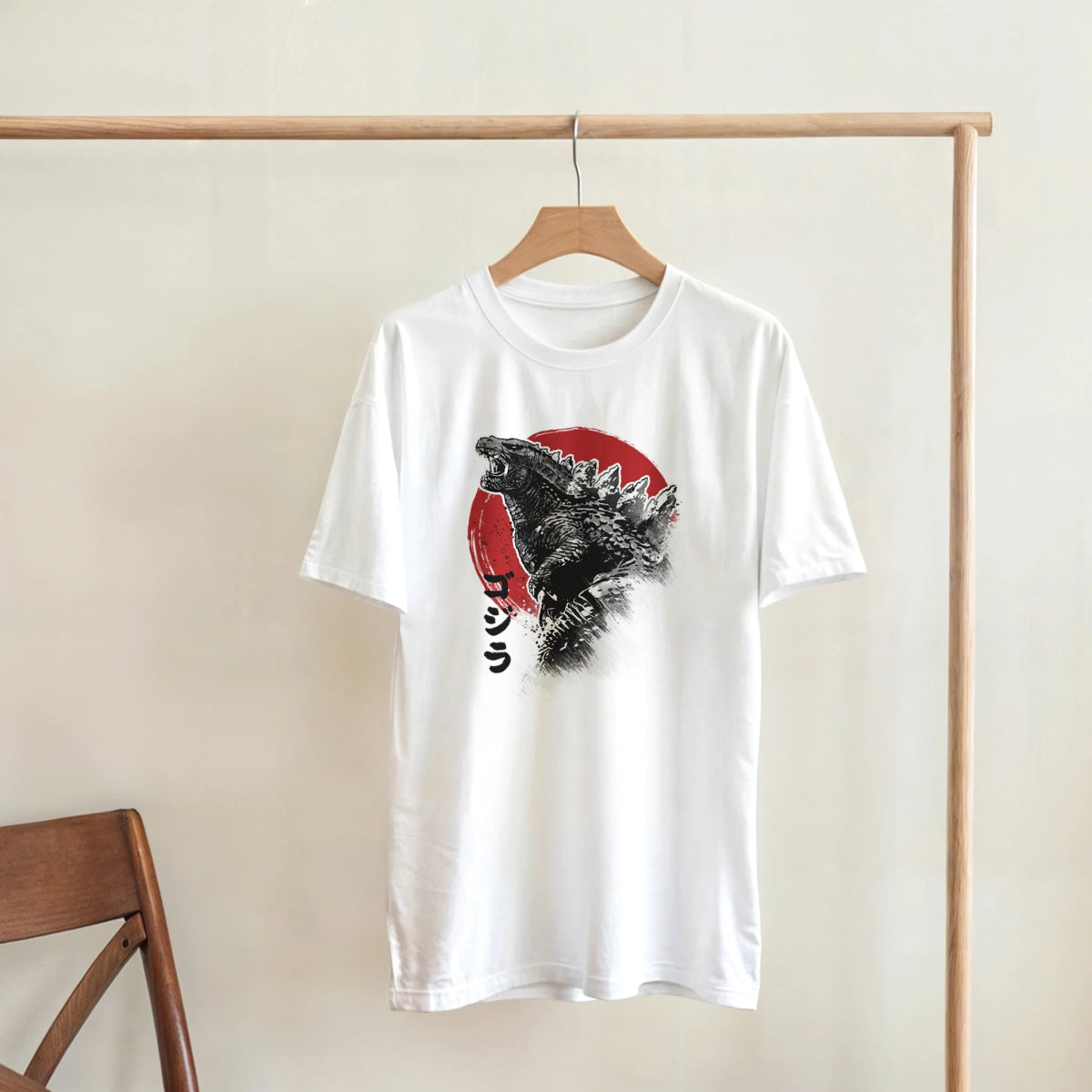 T-shirt Unisexe Coton Lourd | Godzilla - Design d'Estampe Original Japonais T-shirt - KAWAII FAVIE