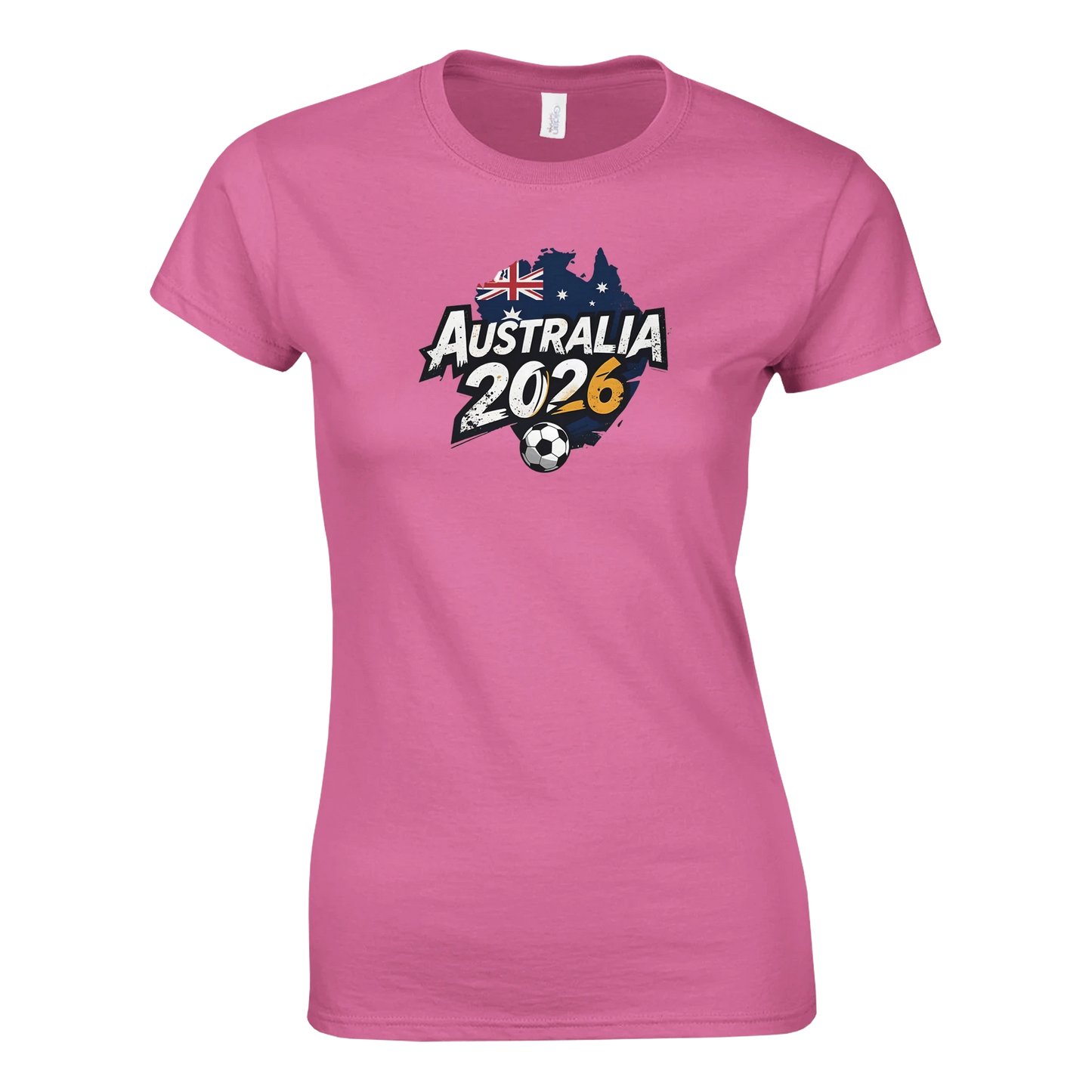 T-shirt Australie 2026 - Design Coupe du Monde Football | Maillot Grunge Supporters Sélection Nationale pour Femme