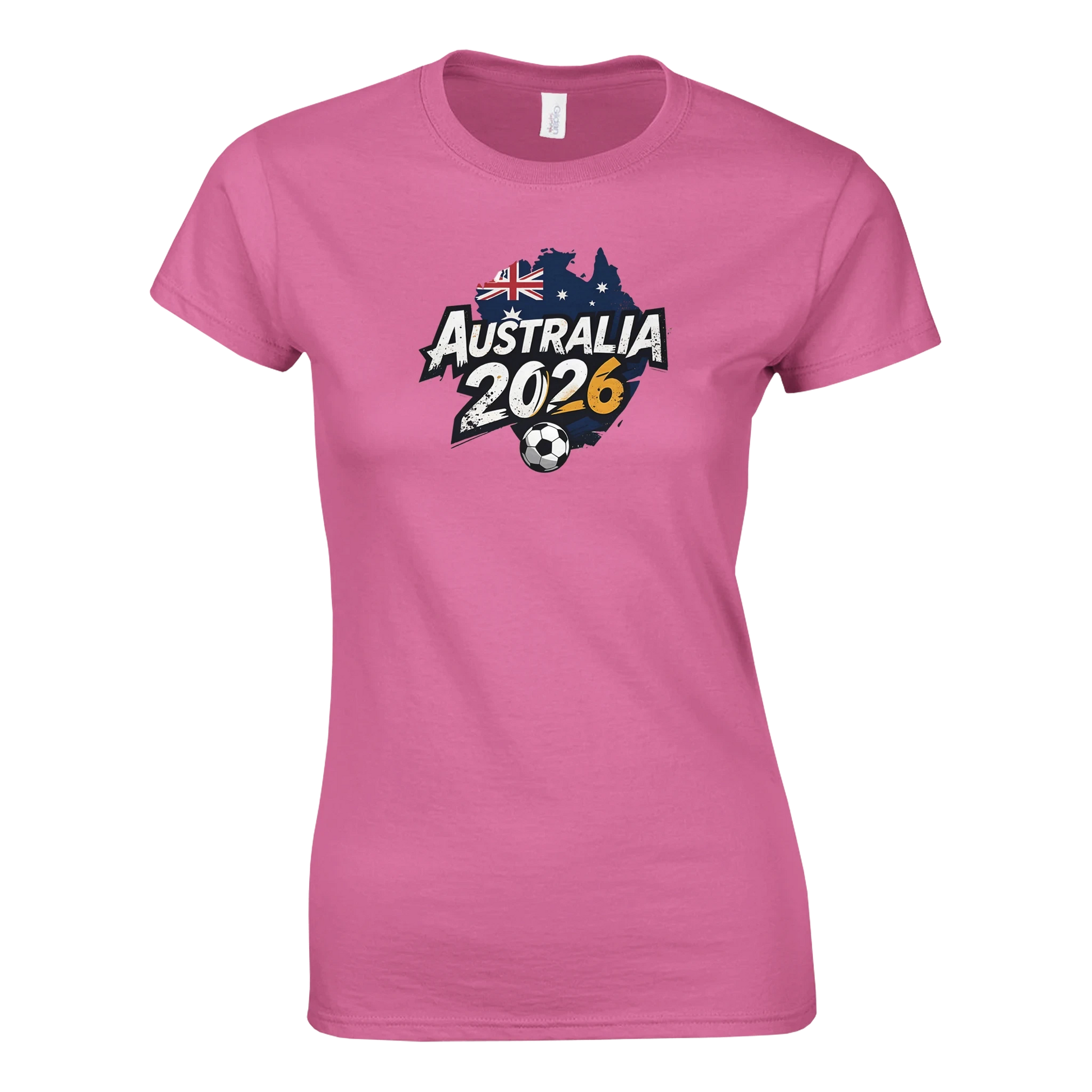 T-shirt Australie 2026 - Design Coupe du Monde Football | Maillot Grunge Supporters Sélection Nationale pour Femme