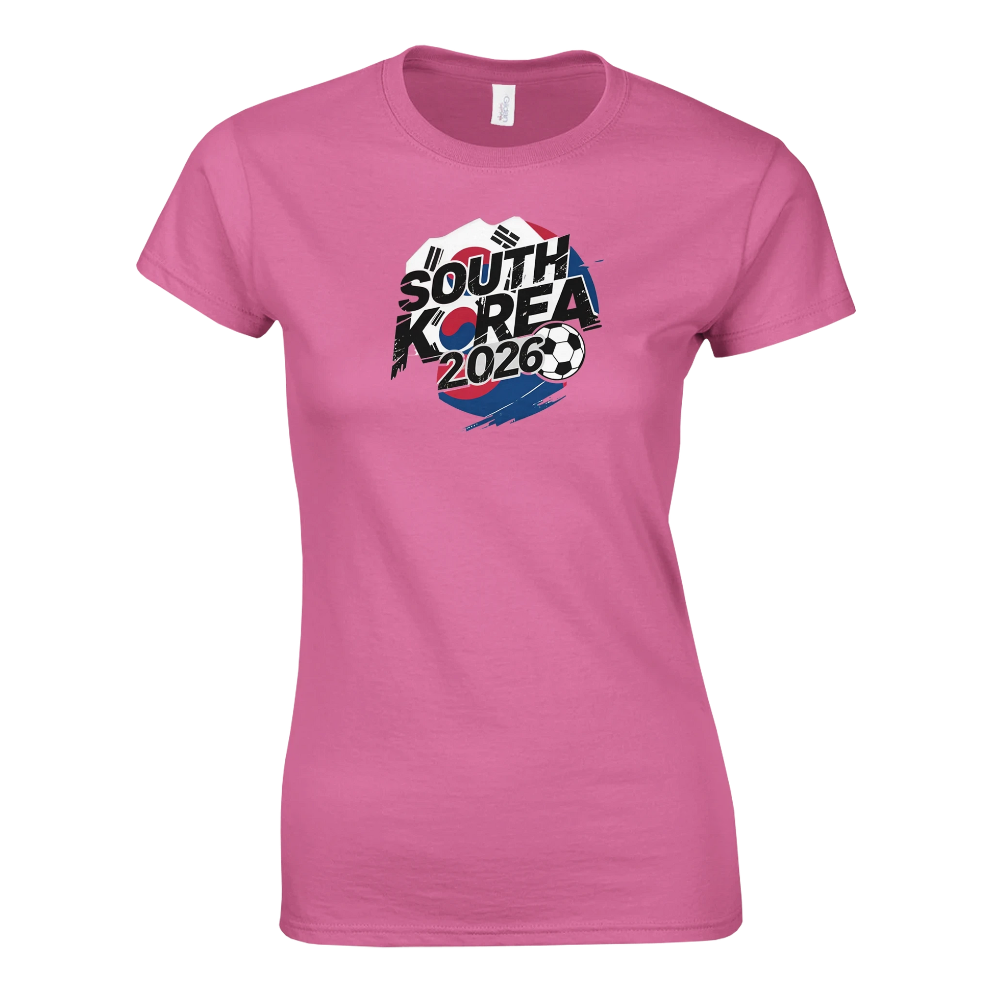 T-shirt Corée du Sud 2026 - Design Grunge Coupe du Monde Football | Maillot Supporters Sélection Nationale Femme