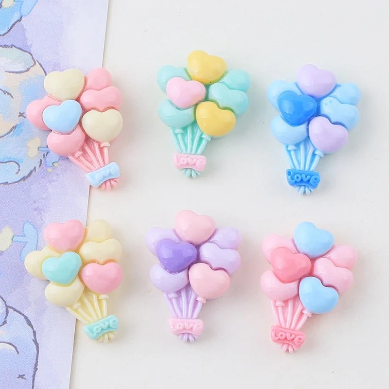 10 Accessoires en Résine Ballons Cartoon 18x24mm | Pour Ongles, Barrette Cheveux - DIY KAWAHIP Charms - KAWAII FAVIE