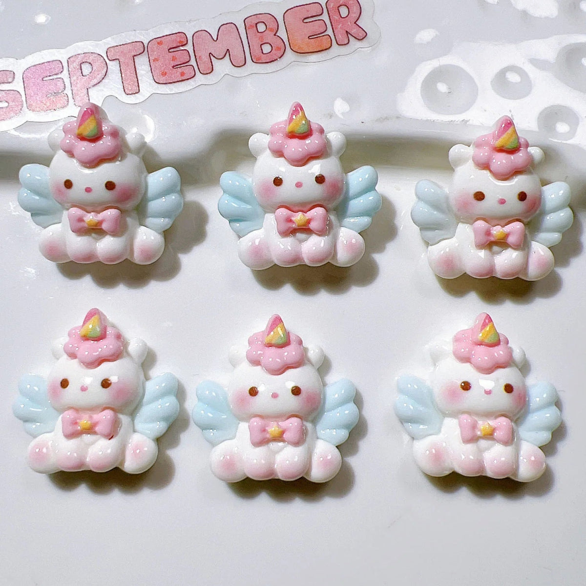 10 Accessoires en Résine Licorne | Cabochons Plats Arc - en - Ciel - DIY, Bijoux, Décoration Charms - KAWAII FAVIE