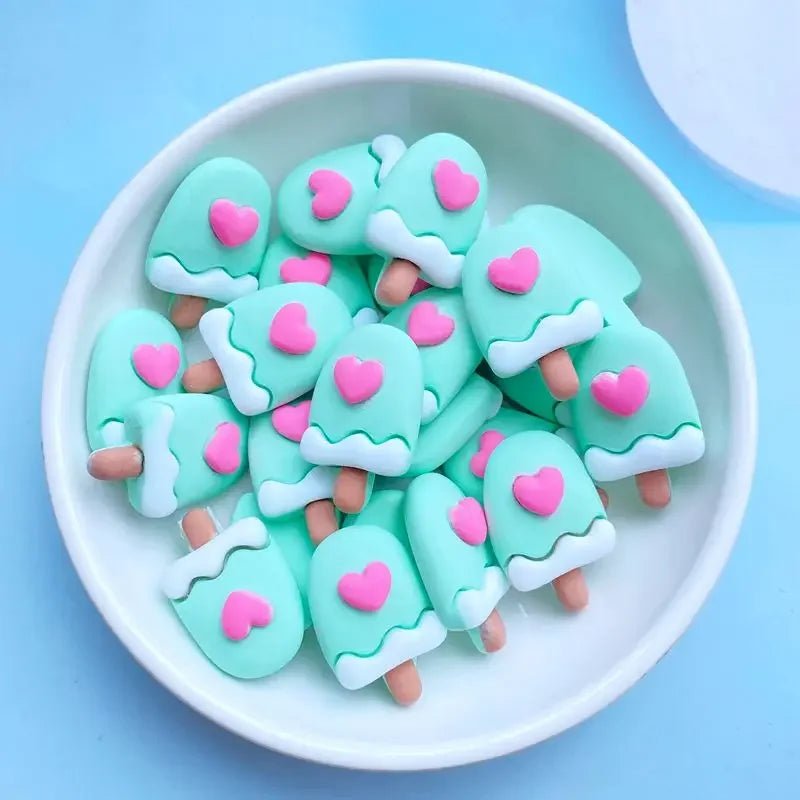 10 Mini Glaces Cartoon en Résine | Dos Plat pour Scrapbooking, DIY - Accessoires de Décoration KAWAHIP Charms - KAWAII FAVIE