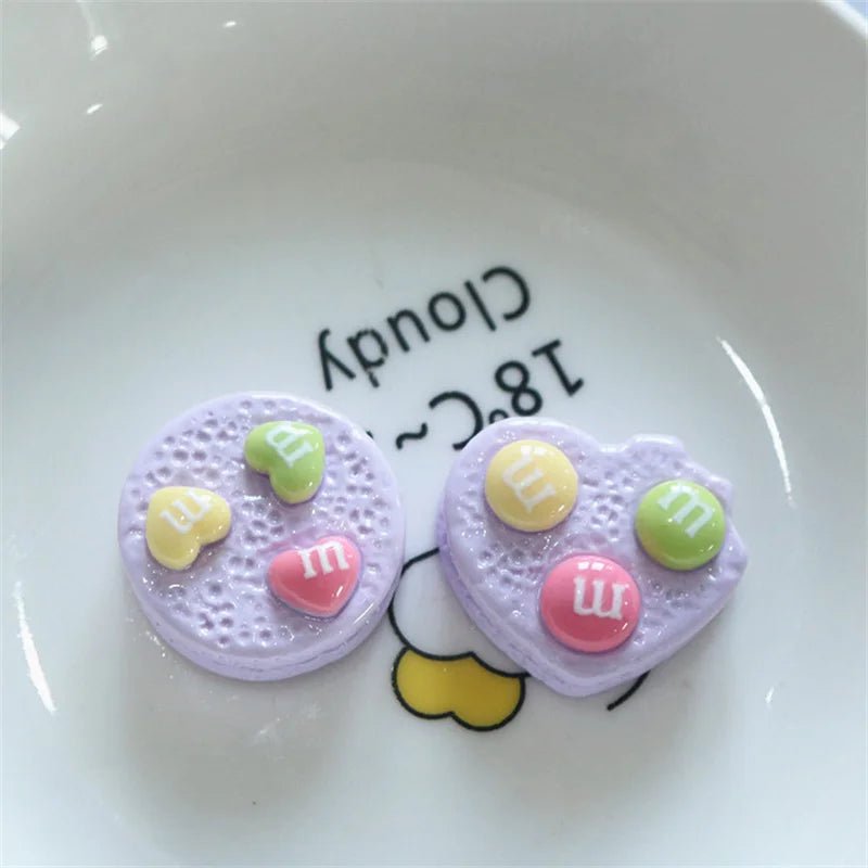 10 Pièces Cœurs en Résine Bonbon Arc - en - Ciel | Charms 3D pour DIY, Décoration Téléphone, Accessoires - KAWAHIP Charms - KAWAII FAVIE