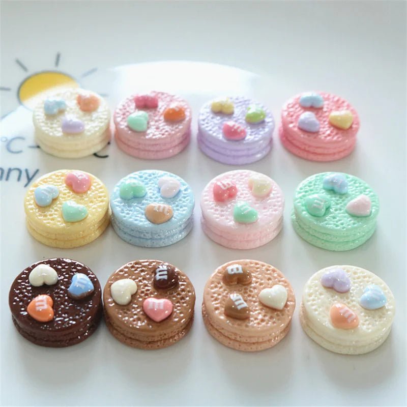 10 Pièces Cœurs en Résine Bonbon Arc - en - Ciel | Charms 3D pour DIY, Décoration Téléphone, Accessoires - KAWAHIP Charms - KAWAII FAVIE