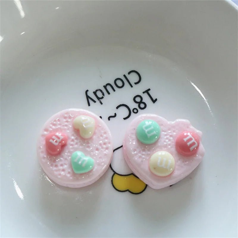 10 Pièces Cœurs en Résine Bonbon Arc - en - Ciel | Charms 3D pour DIY, Décoration Téléphone, Accessoires - KAWAHIP Charms - KAWAII FAVIE