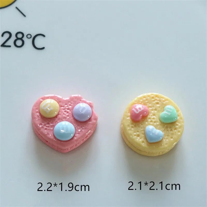 10 Pièces Cœurs en Résine Bonbon Arc - en - Ciel | Charms 3D pour DIY, Décoration Téléphone, Accessoires - KAWAHIP Charms - KAWAII FAVIE