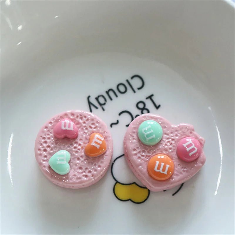 10 Pièces Cœurs en Résine Bonbon Arc - en - Ciel | Charms 3D pour DIY, Décoration Téléphone, Accessoires - KAWAHIP Charms - KAWAII FAVIE