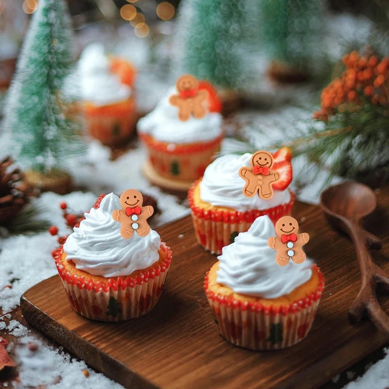 10/30 Mini Ornements Bonhomme en Pain d'Épices en Résine | Décoration de Noël, Cabochon Dos Plat - DIY, Scrapbook, Bijoux Charms - KAWAII FAVIE