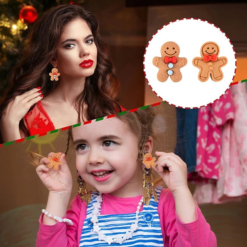 10/30 Mini Ornements Bonhomme en Pain d'Épices en Résine | Décoration de Noël, Cabochon Dos Plat - DIY, Scrapbook, Bijoux Charms - KAWAII FAVIE