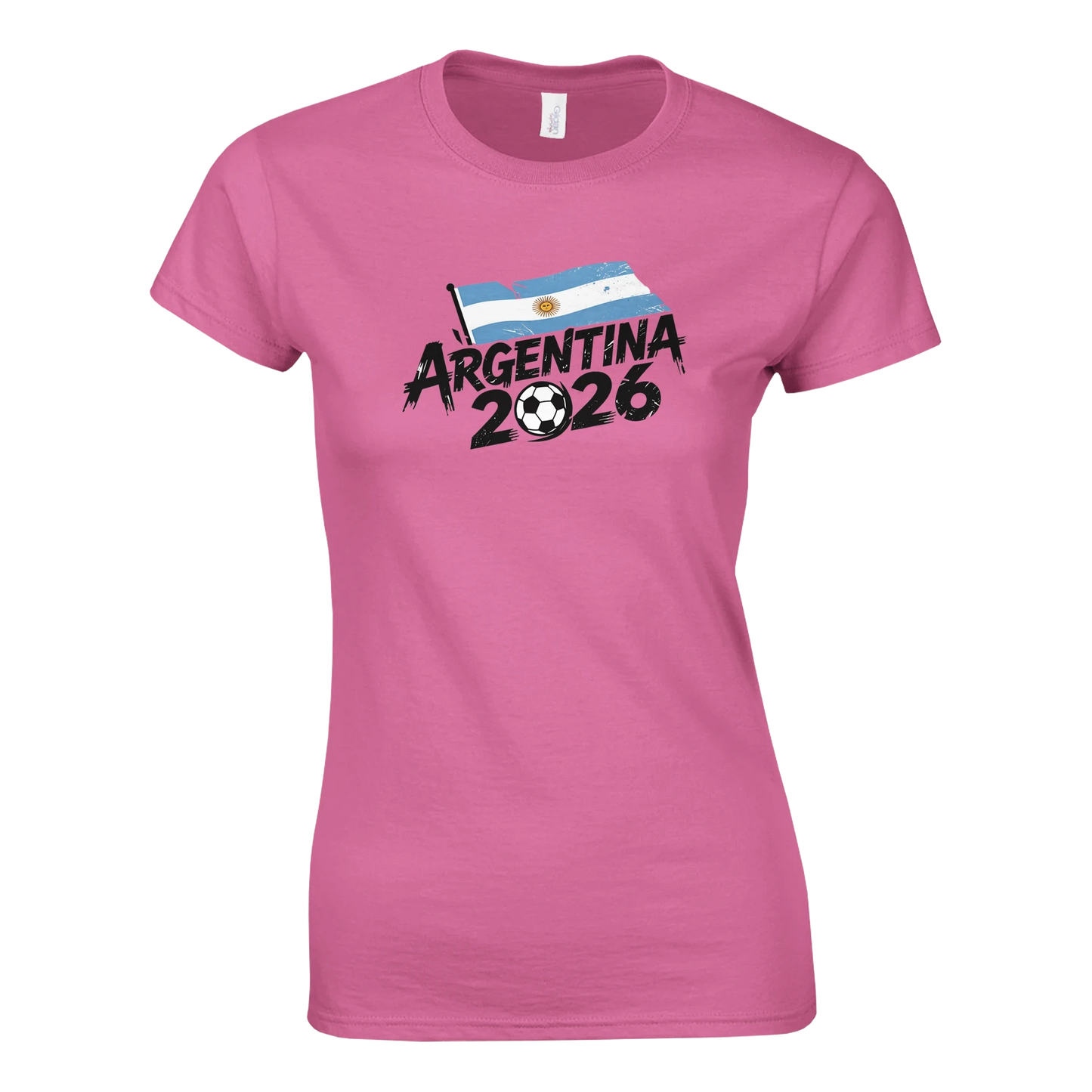 T-shirt Femme Argentine 2026 - Design Coupe du Monde Football | Maillot Supporters Céleste et Blanche en 6 couleurs