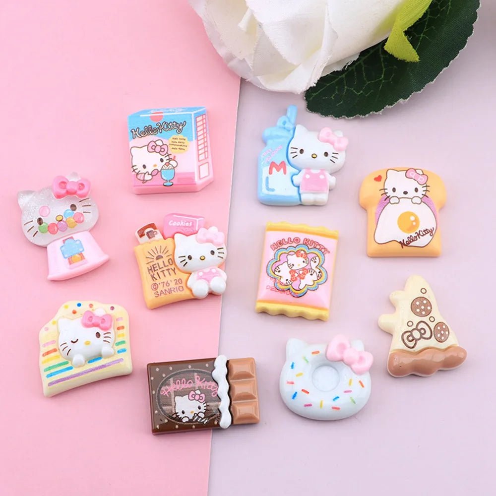 10Pcs Accessoires en Résine Sanrio | Charms Décoratifs Personnalisables - DIY, Collection, Cadeau Charms - KAWAII FAVIE