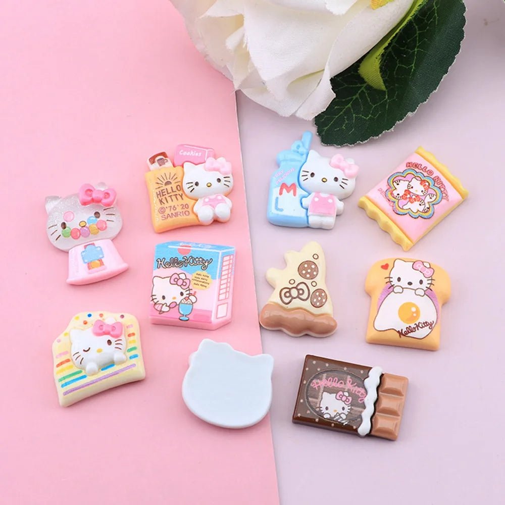 10Pcs Accessoires en Résine Sanrio | Charms Décoratifs Personnalisables - DIY, Collection, Cadeau Charms - KAWAII FAVIE