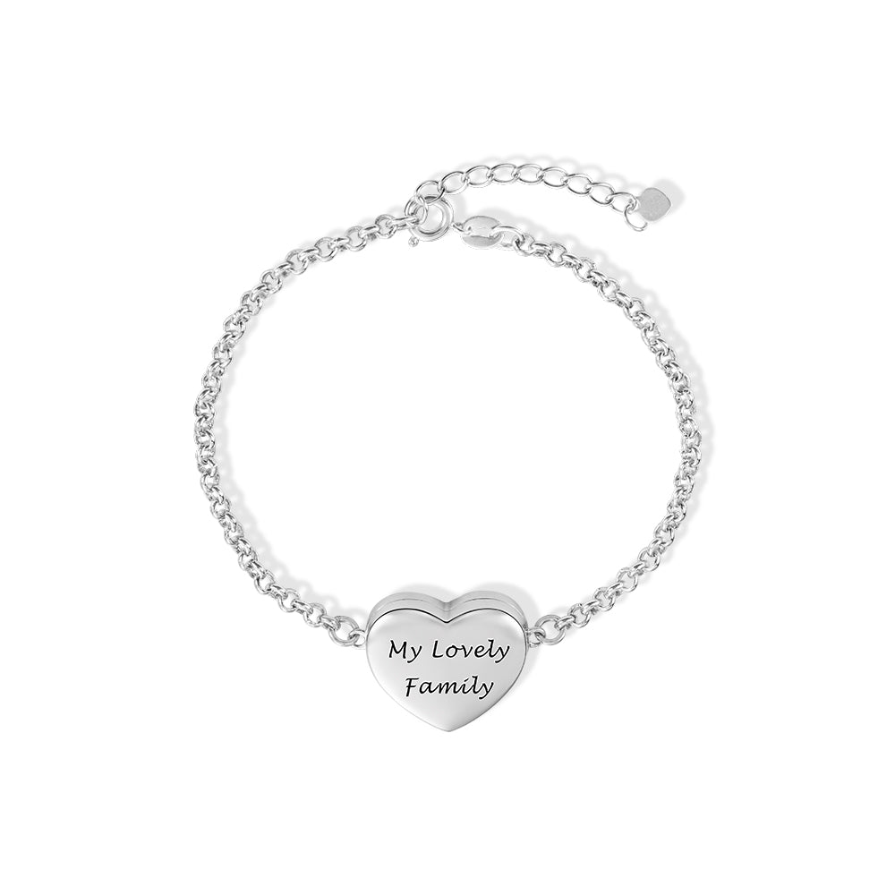Bracelet Cœur Médaillon Photo Personnalisable | Pour Elle - Cadeau d'Anniversaire Unique en Argent 925 ideaplus
