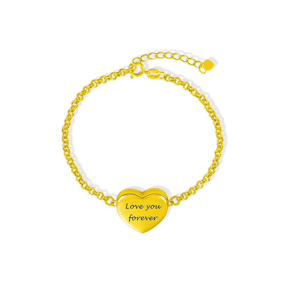 Bracelet Cœur Médaillon Photo Personnalisable | Pour Elle - Cadeau d'Anniversaire Unique en Argent 925 ideaplus
