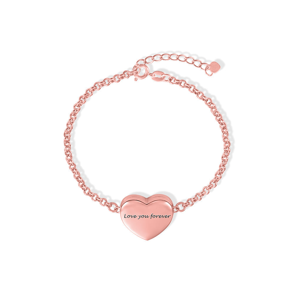 Bracelet Cœur Médaillon Photo Personnalisable | Pour Elle - Cadeau d'Anniversaire Unique en Argent 925 ideaplus