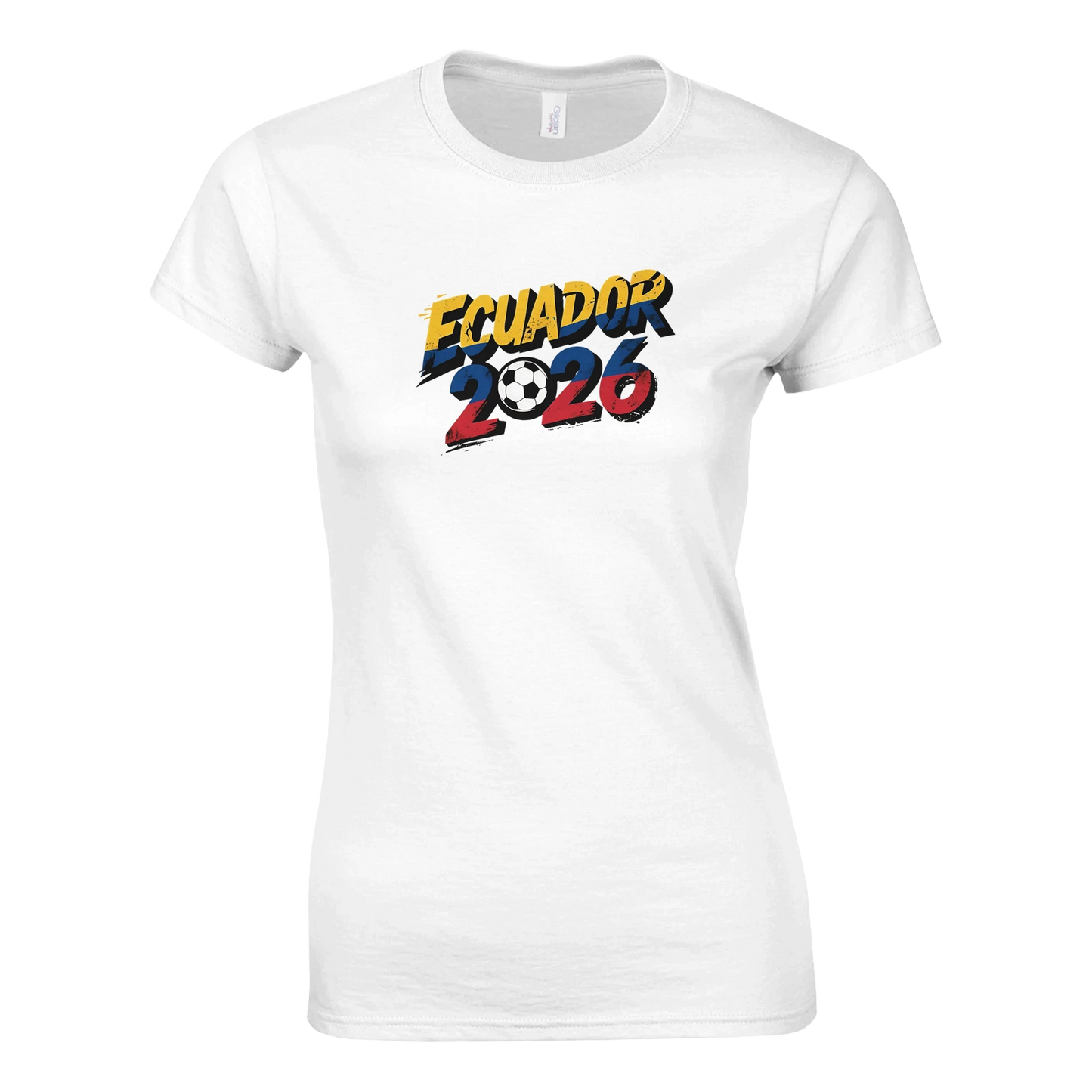 T-shirt Équateur 2026 Grunge – Design Coupe du Monde Football | Maillot Supporters Sélection Nationale Femme