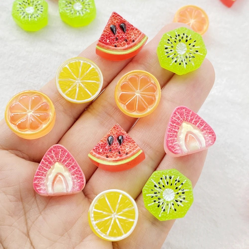 20pcs Accessoires en Résine Thème fruits | Fruits, Kiwi, Citron - DIY, Décoration, Cadeau Écologique KAWAHIP Charms - KAWAII FAVIE