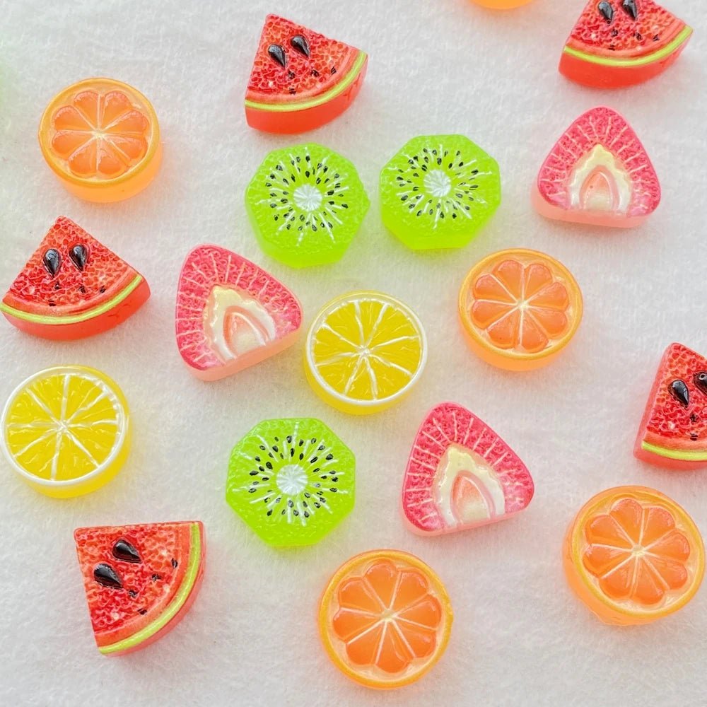 20pcs Accessoires en Résine Thème fruits | Fruits, Kiwi, Citron - DIY, Décoration, Cadeau Écologique KAWAHIP Charms - KAWAII FAVIE