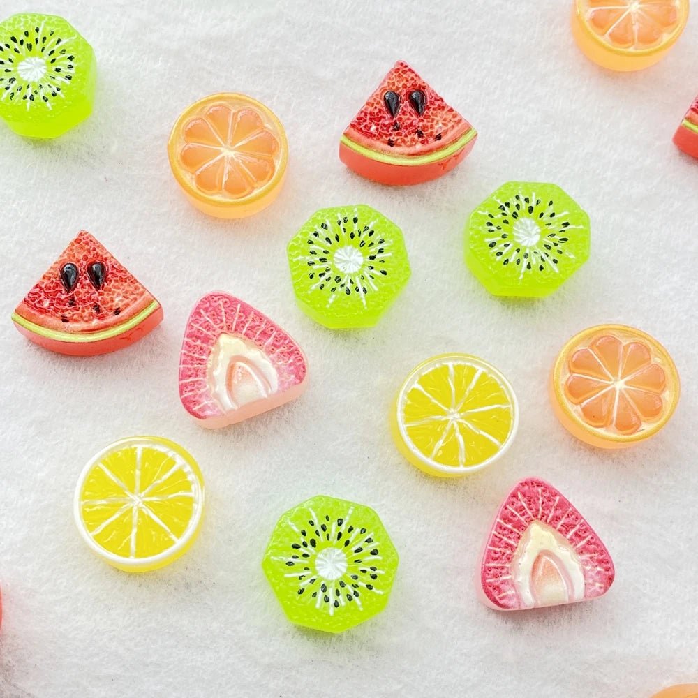 20pcs Accessoires en Résine Thème fruits | Fruits, Kiwi, Citron - DIY, Décoration, Cadeau Écologique KAWAHIP Charms - KAWAII FAVIE