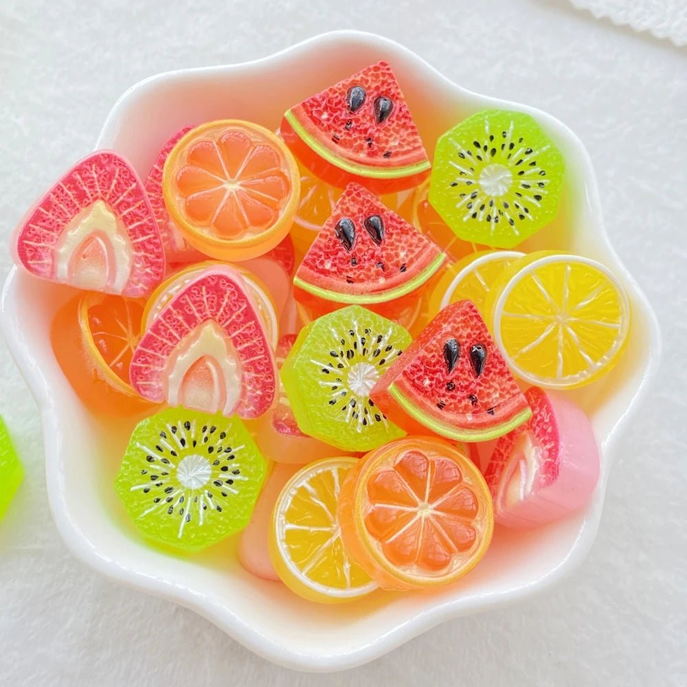 20pcs Accessoires en Résine Thème fruits | Fruits, Kiwi, Citron - DIY, Décoration, Cadeau Écologique KAWAHIP Charms - KAWAII FAVIE