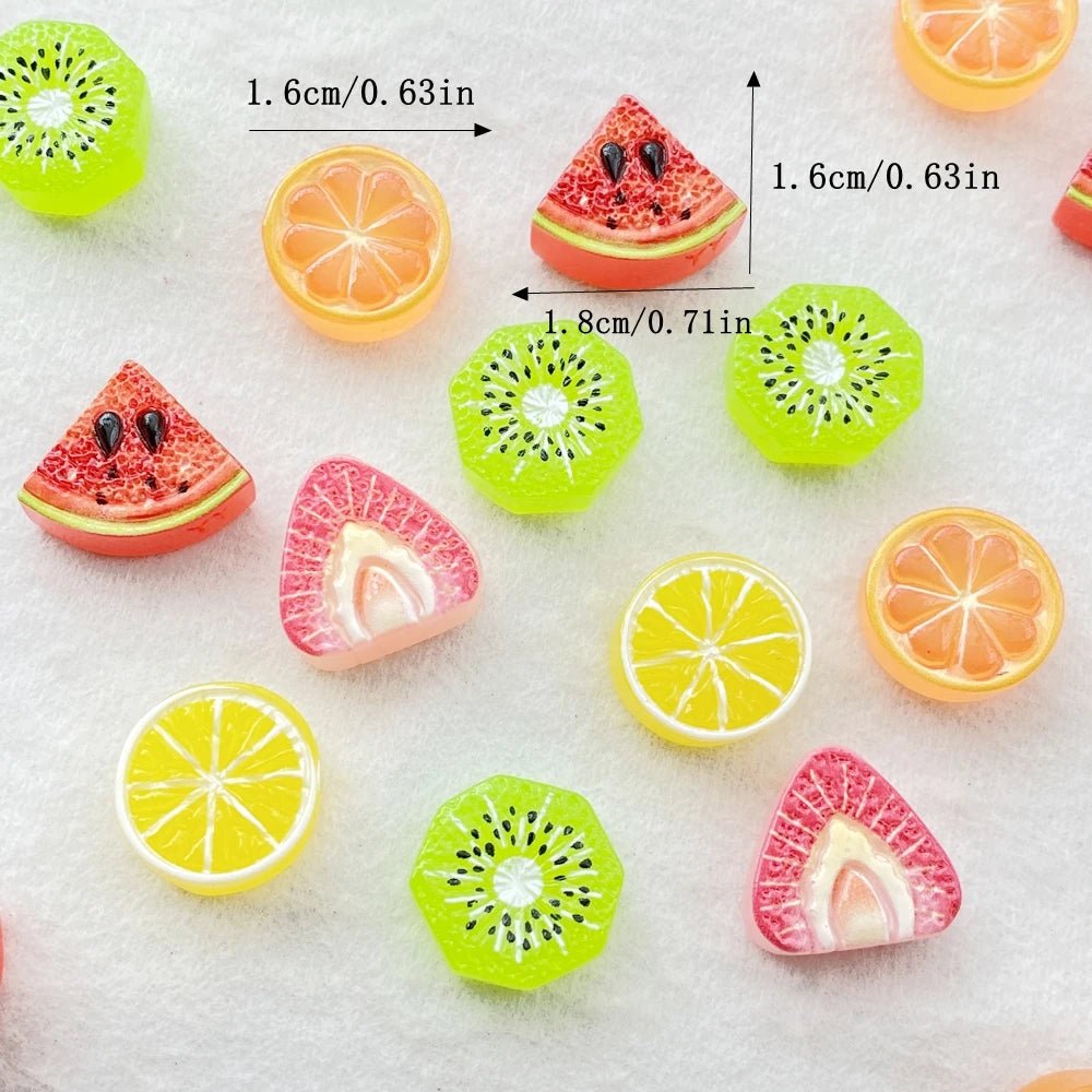 20pcs Accessoires en Résine Thème fruits | Fruits, Kiwi, Citron - DIY, Décoration, Cadeau Écologique KAWAHIP Charms - KAWAII FAVIE