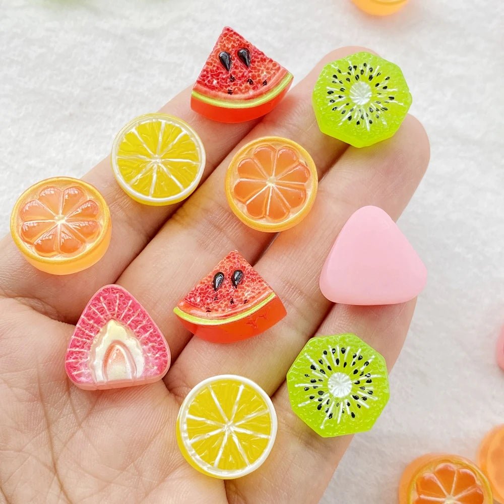 20pcs Accessoires en Résine Thème fruits | Fruits, Kiwi, Citron - DIY, Décoration, Cadeau Écologique KAWAHIP Charms - KAWAII FAVIE