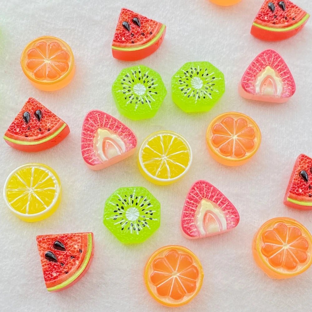 20pcs Accessoires en Résine Thème fruits | Fruits, Kiwi, Citron - DIY, Décoration, Cadeau Écologique KAWAHIP Charms - KAWAII FAVIE
