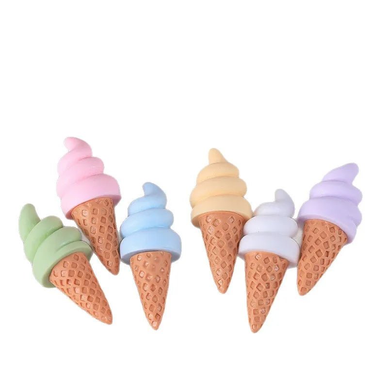 3 Mini Cônes de Glace en Résine | Décor Miniature pour Maison de Poupée, Suspension - Décoration Réaliste KAWAHIP Charms - KAWAII FAVIE