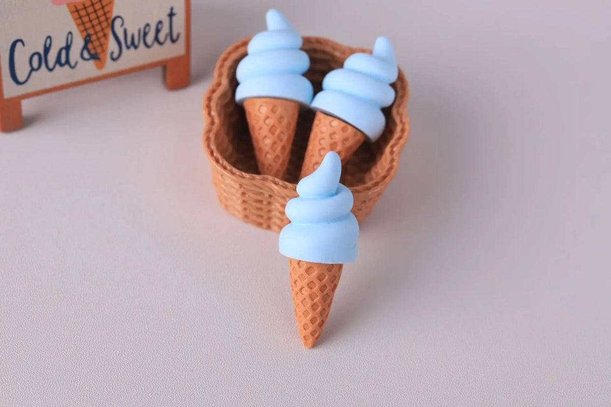 3 Mini Cônes de Glace en Résine | Décor Miniature pour Maison de Poupée, Suspension - Décoration Réaliste KAWAHIP Charms - KAWAII FAVIE