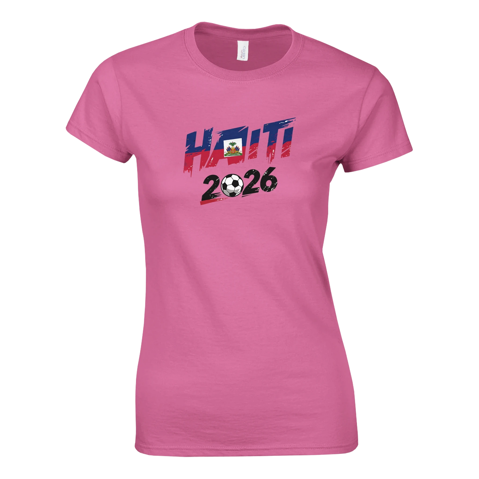 T-shirt Haïti 2026 Grunge - Design Coupe du Monde Football | Maillot Supporters Sélection Nationale Femme, plusieurs couleurs