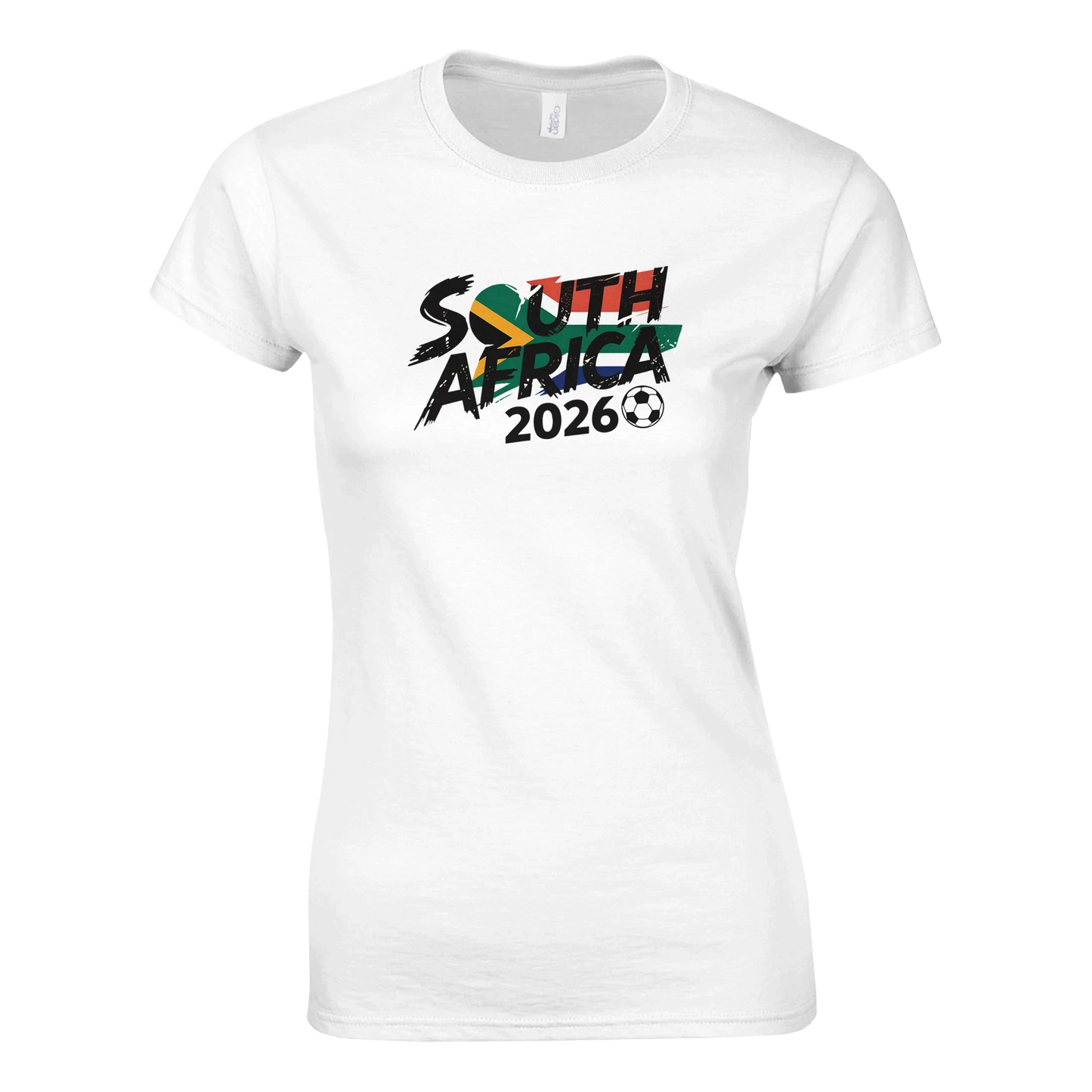 T-shirt Afrique du Sud 2026 Grunge - Design Coupe du Monde Football | Maillot Supporters Femme Personnalisable