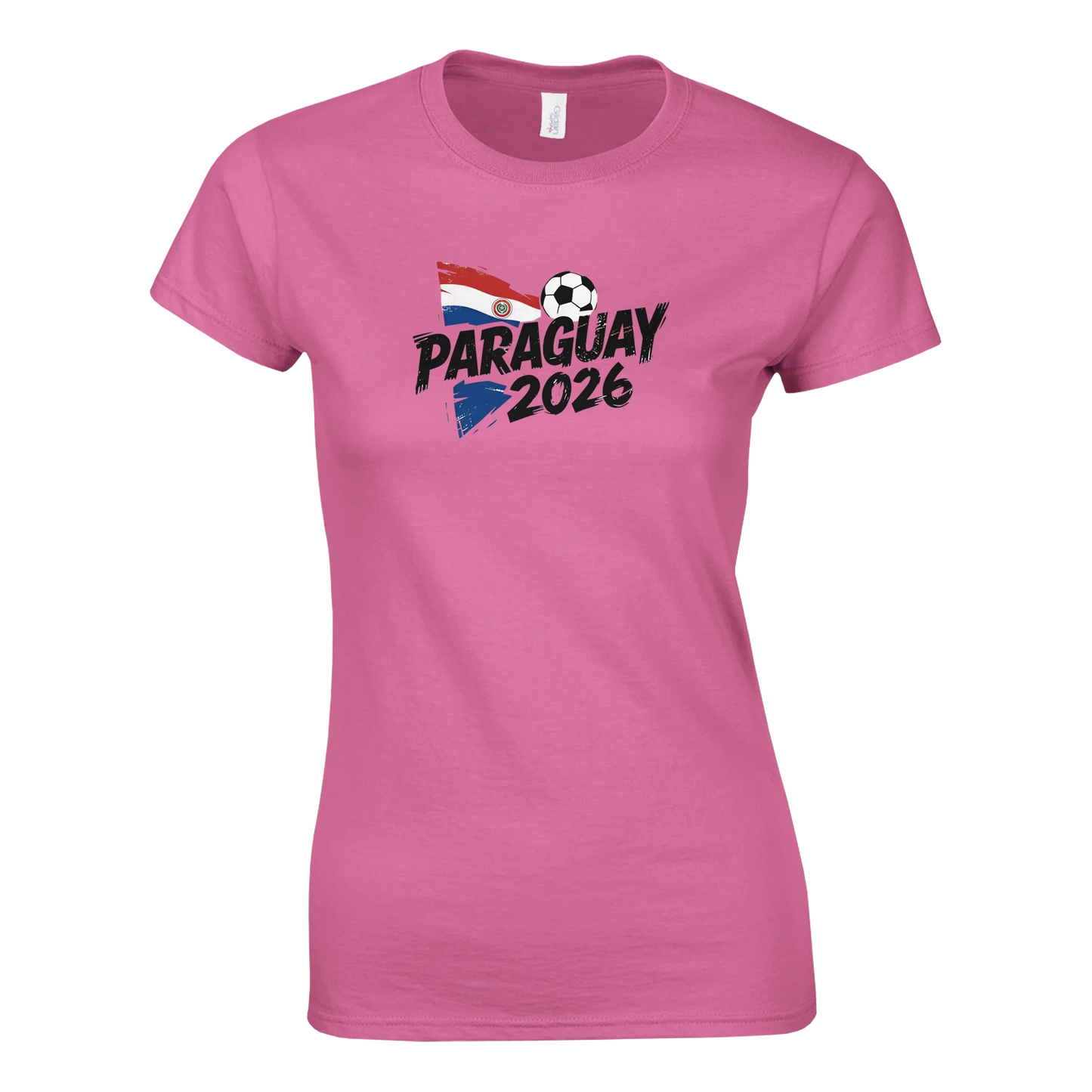 T-shirt Paraguay 2026 - Design Grunge Coupe du Monde Football | Maillot Supporters Sélection Nationale Femme