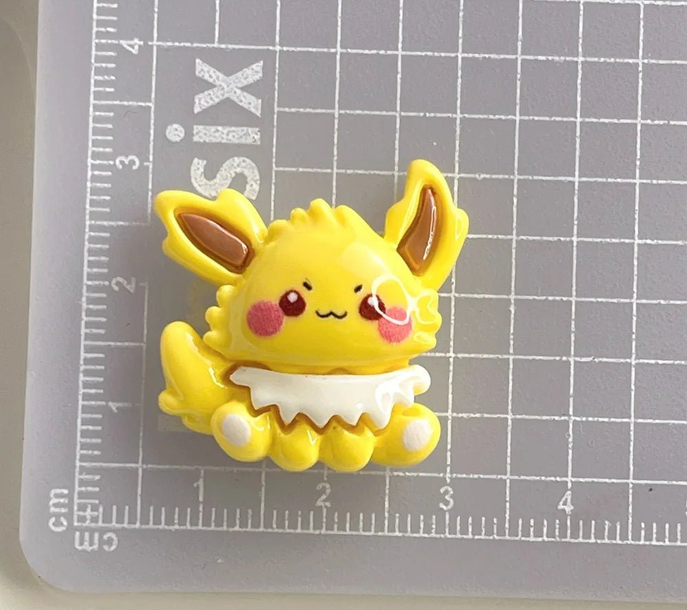 6pcs accessoires DIY pour bijoux et coque téléphone en résine 3cm | Modèle Collection Pokémon - Miniature Décorative - KAWAHIP Charms - KAWAII FAVIE