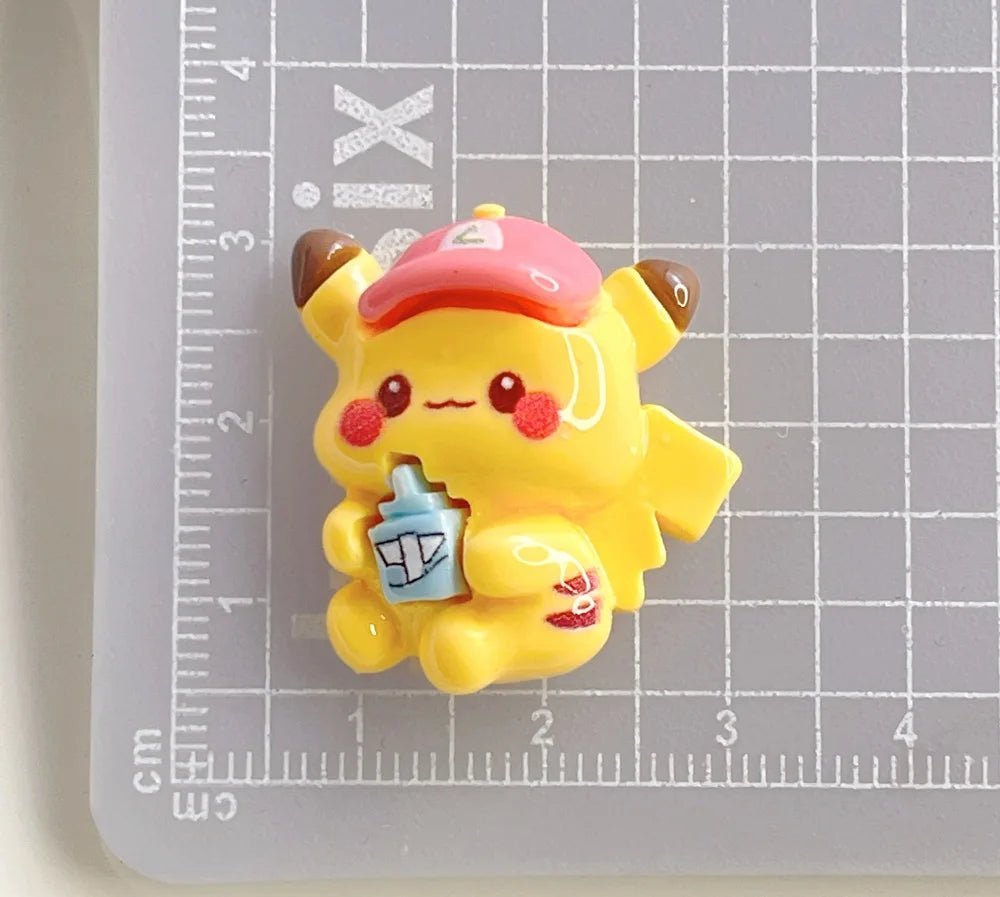 6pcs accessoires DIY pour bijoux et coque téléphone en résine 3cm | Modèle Collection Pokémon - Miniature Décorative - KAWAHIP Charms - KAWAII FAVIE